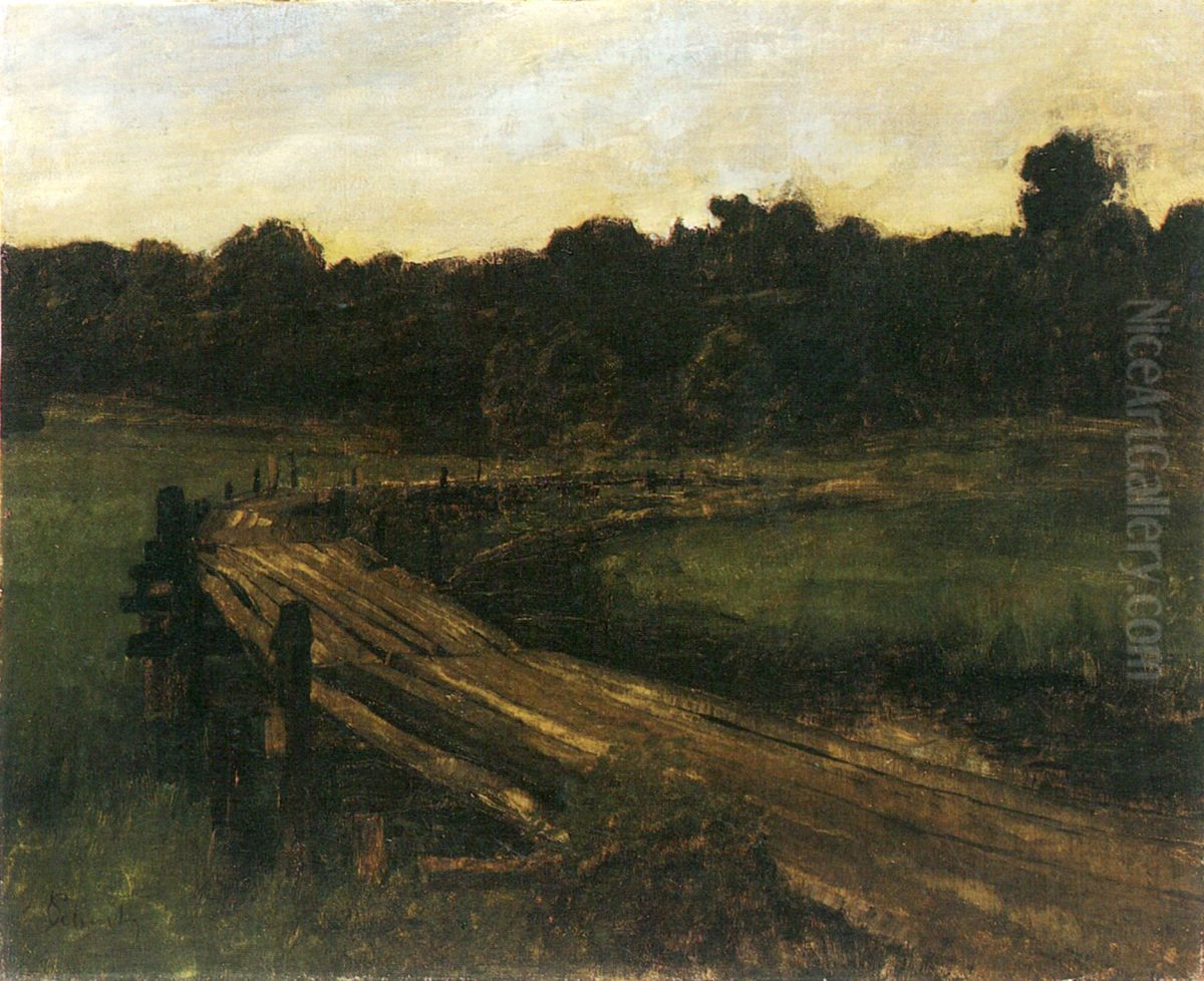 Steg in Ferch Oil Painting by Carl Schuch