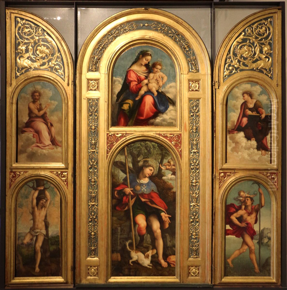 polittico di san rocco Oil Painting by Cesare da Sesto