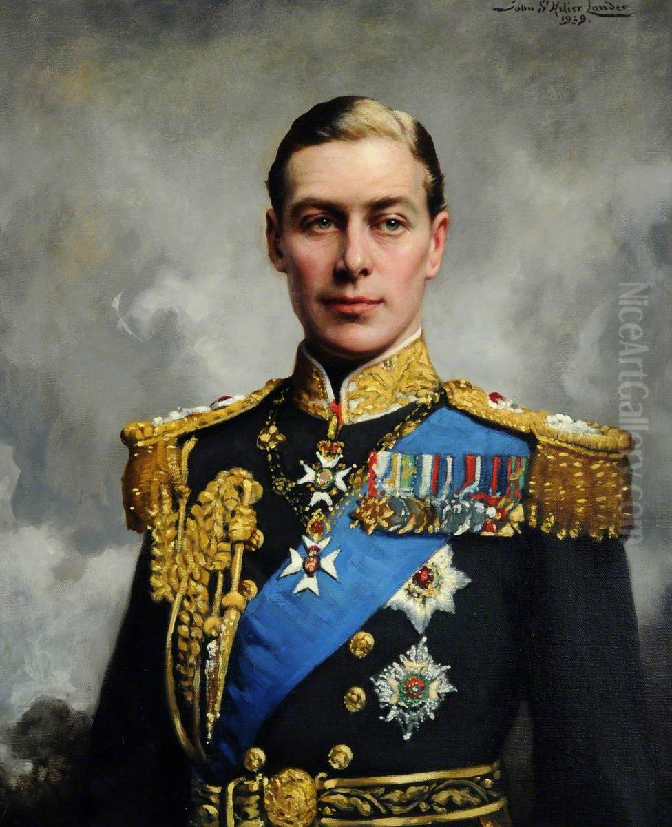 George VI (1895-1952) Oil Painting by John St Helier Lander