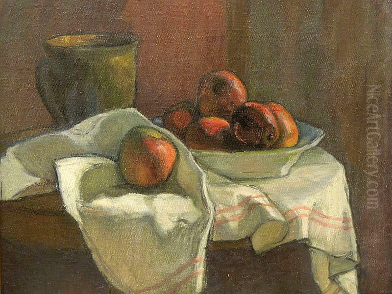 Still-Life with Apples Oil Painting by Wladyslaw Slewinski