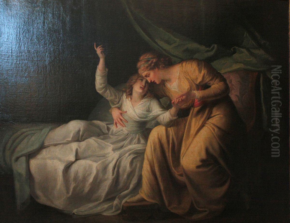 La Mort de Miss Gardiner Oil Painting by Maria Louisa Catherine Cecilia Cosway