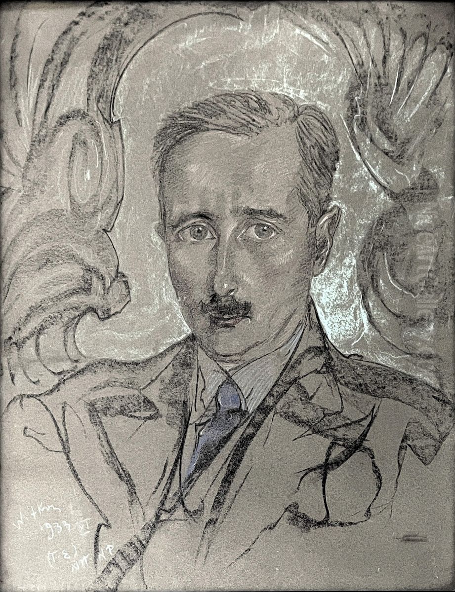 Portrait of Wladyslaw Tatarkiewicz Oil Painting by Stanislaw Ignacy Witkiewicz (Witkacy)