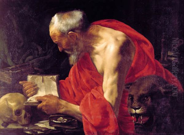 Saint Mark writing his Gospel Oil Painting by Hendrick Ter Brugghen
