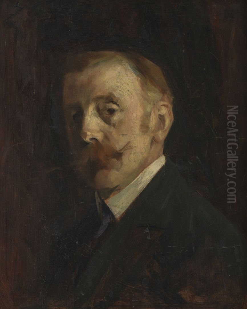 Portret van de schilder Jules Brouwers Oil Painting by Henri Goovaerts