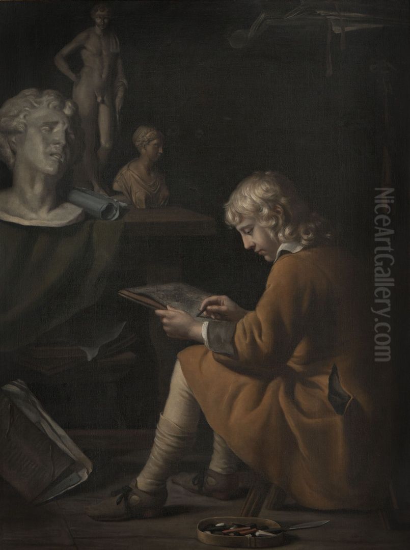 De jonge tekenaar Oil Painting by Wallerant Vaillant