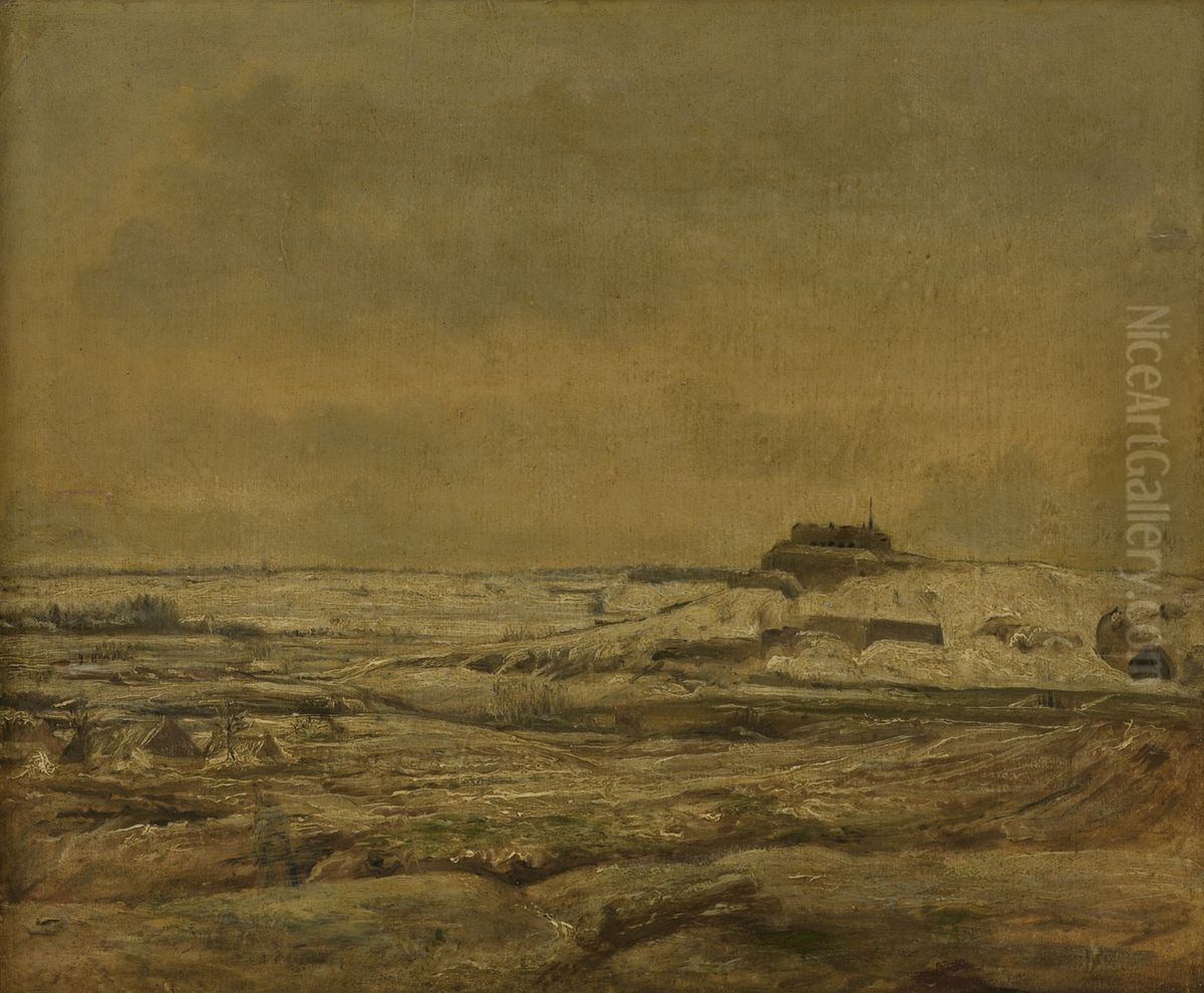 Jekerdal met fort St.Pieter Oil Painting by Alexander Schaepkens