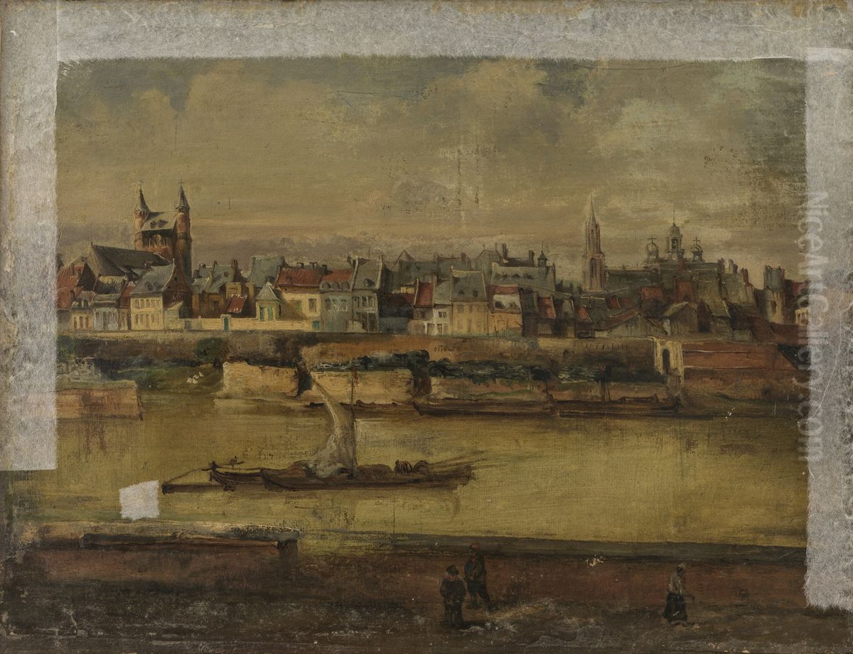 Batpoort te Maastricht 1838 Oil Painting by Alexander Schaepkens