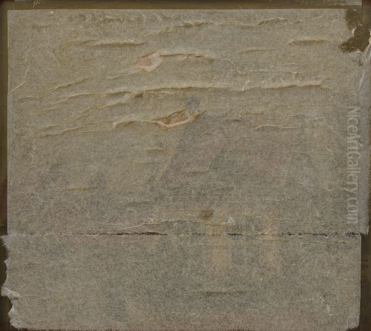 Achterhuis in de Hoenderstraat te Maastricht, gezien vanuit de tuin van het voormalige Augustijnenklooster Oil Painting by Alexander Schaepkens