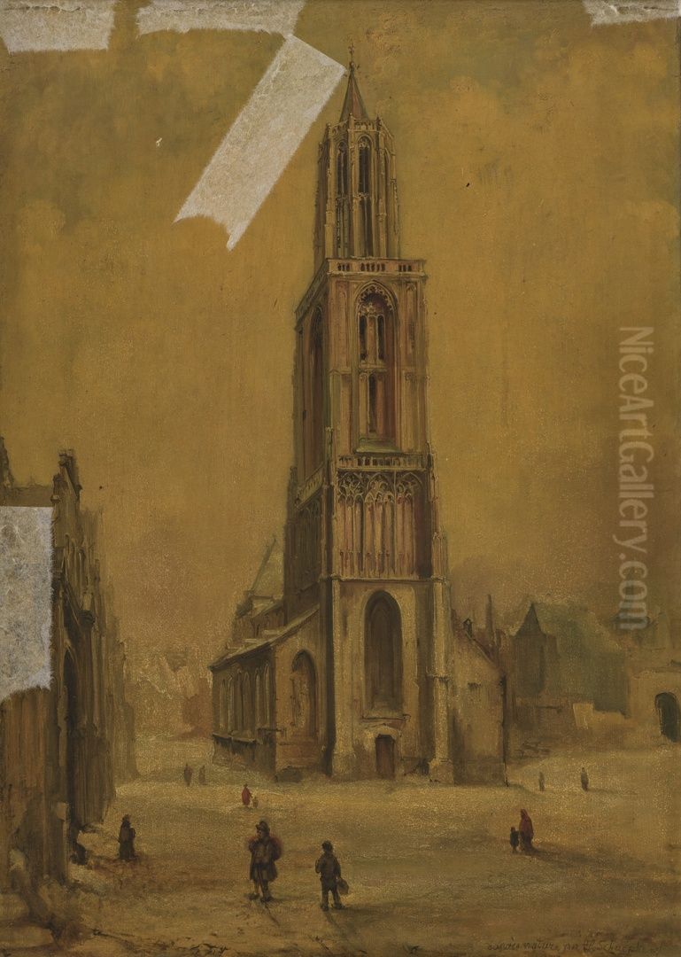 St.Janskerk te Maastricht Oil Painting by Alexander Schaepkens