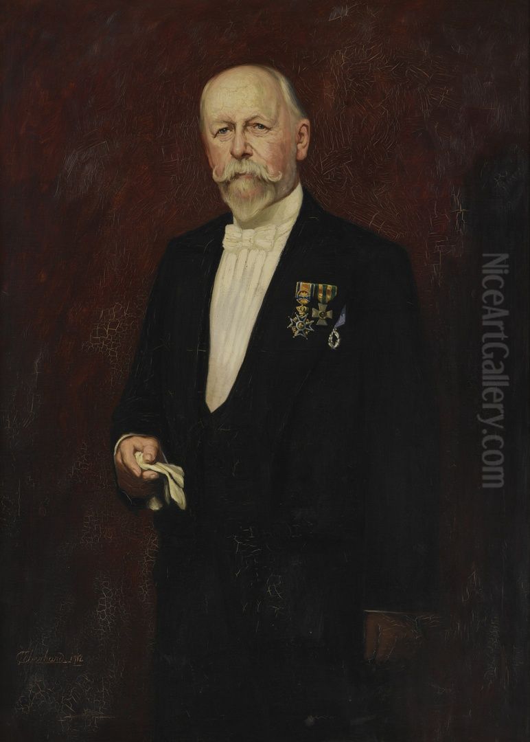 Portret van Joseph Laurent Hubert Polis, kopie naar Henri Goovaerts Oil Painting by Guillaume Eberhard