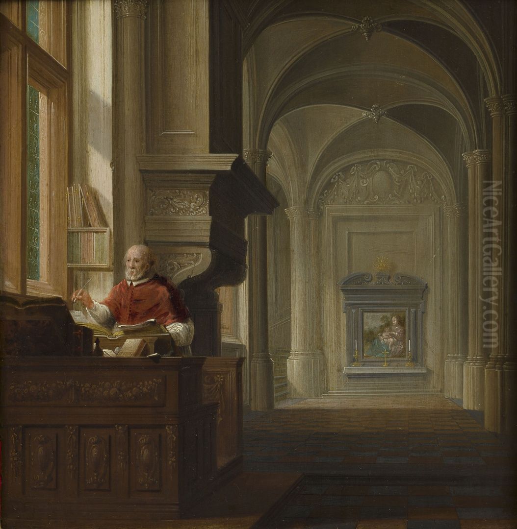 Geleerde in zijn studeervertrek Oil Painting by Hendrik van Steenwijk II