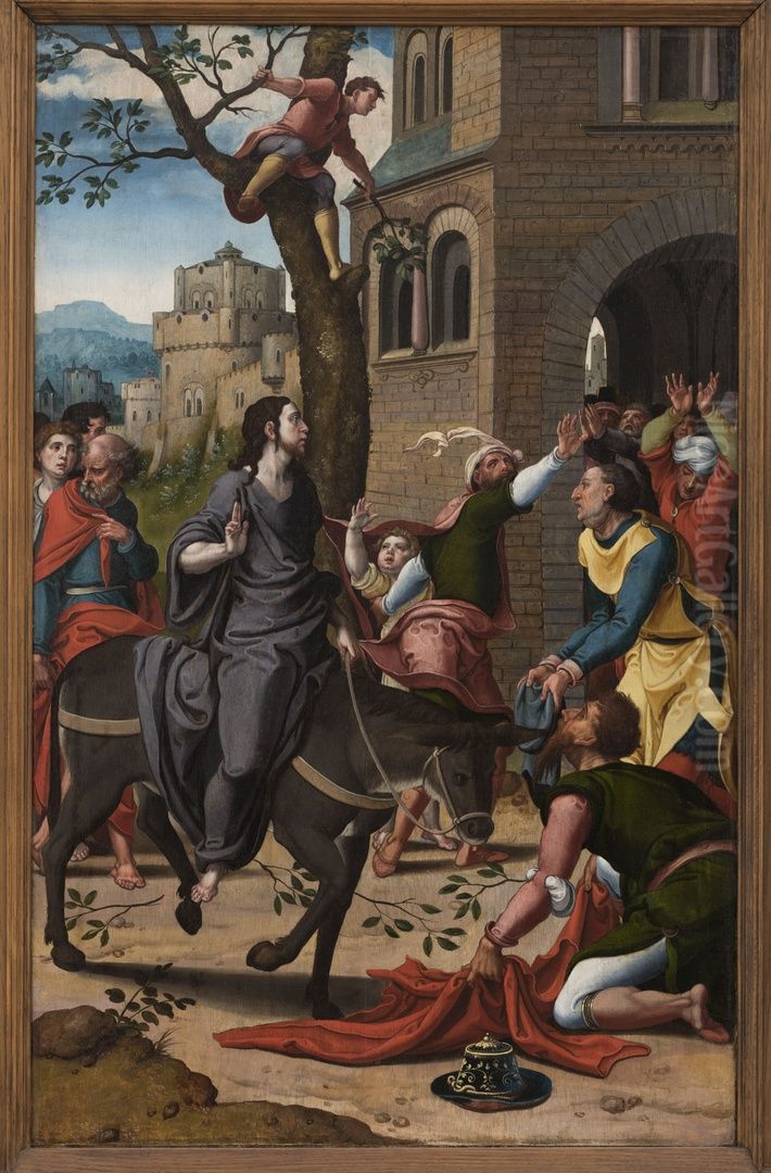 Intocht in Jeruzalem Oil Painting by Pieter Coecke Van Aelst