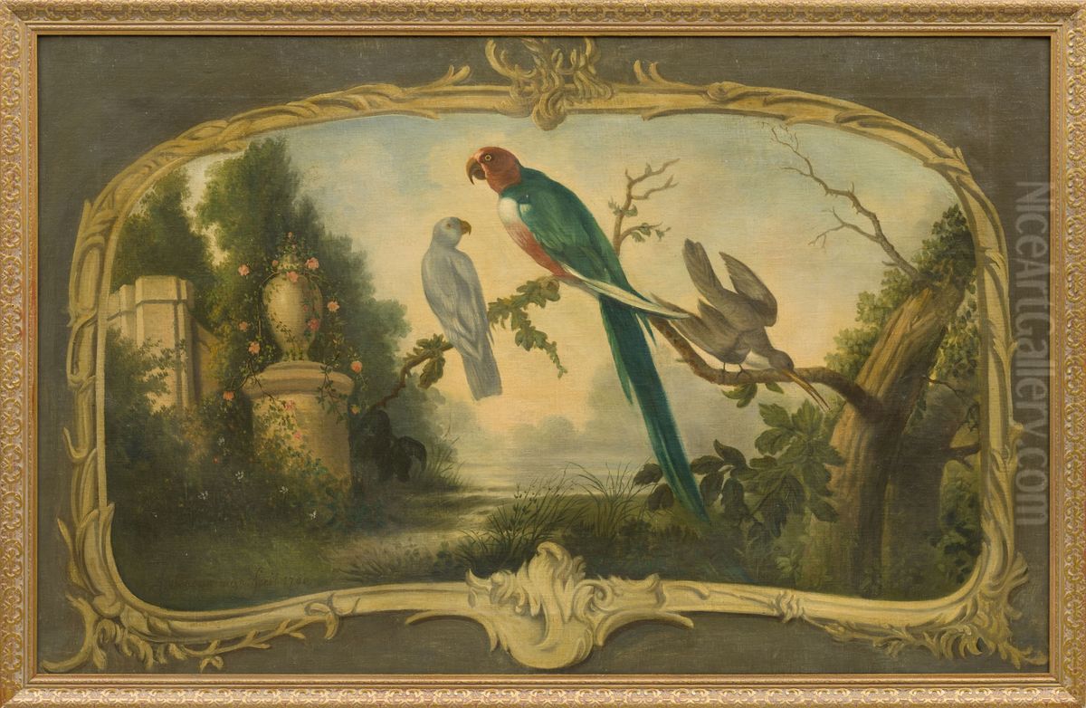 Landschap met papegaaien Oil Painting by Aert Schouman