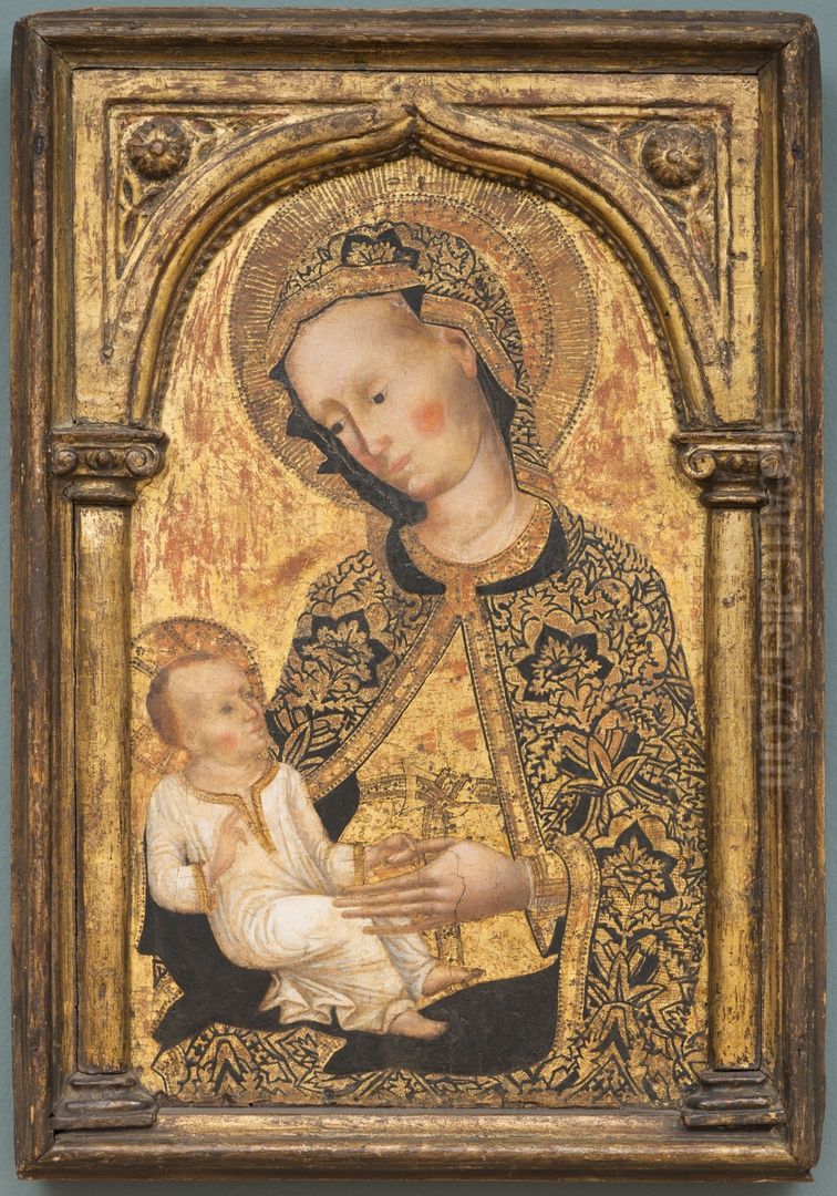 Madonna en kind Oil Painting by Lovro Dobricevic