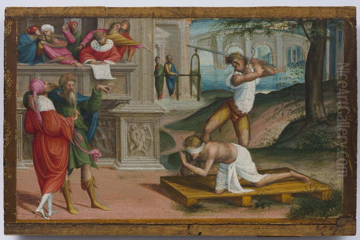 The beheading of a saint Oil Painting by Gaudenzio Ferrari