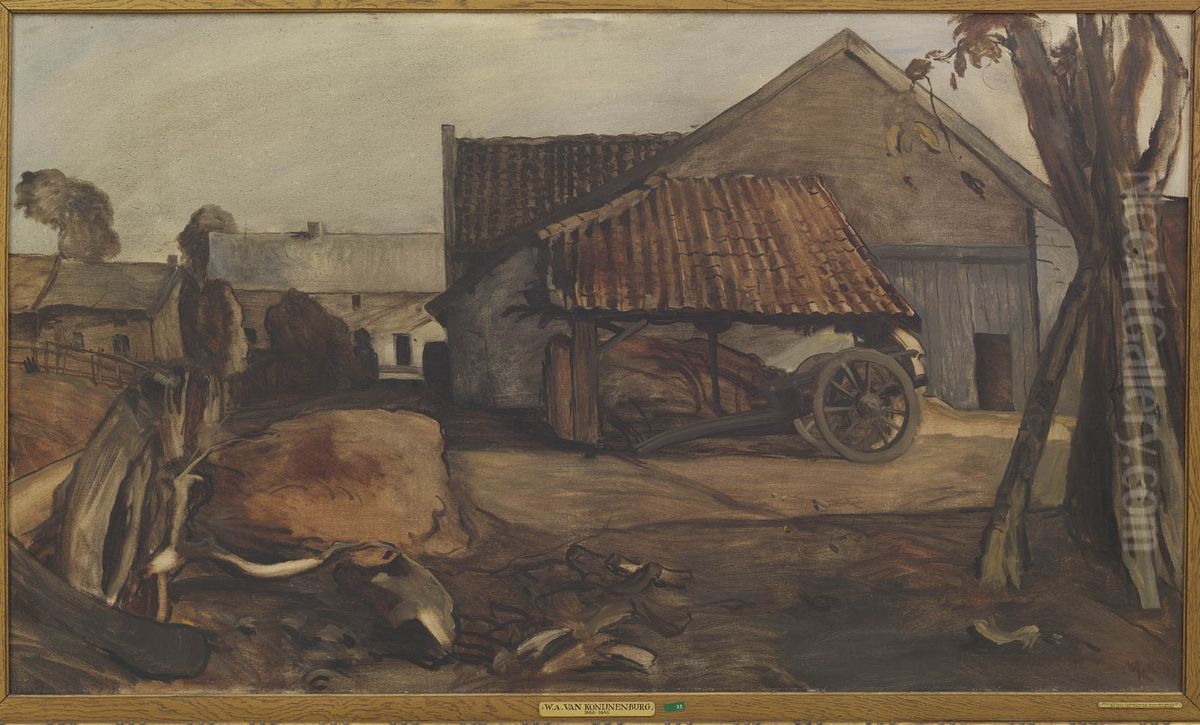 Boerenhoeve in Limburg Oil Painting by Willem Van Konijnenburg