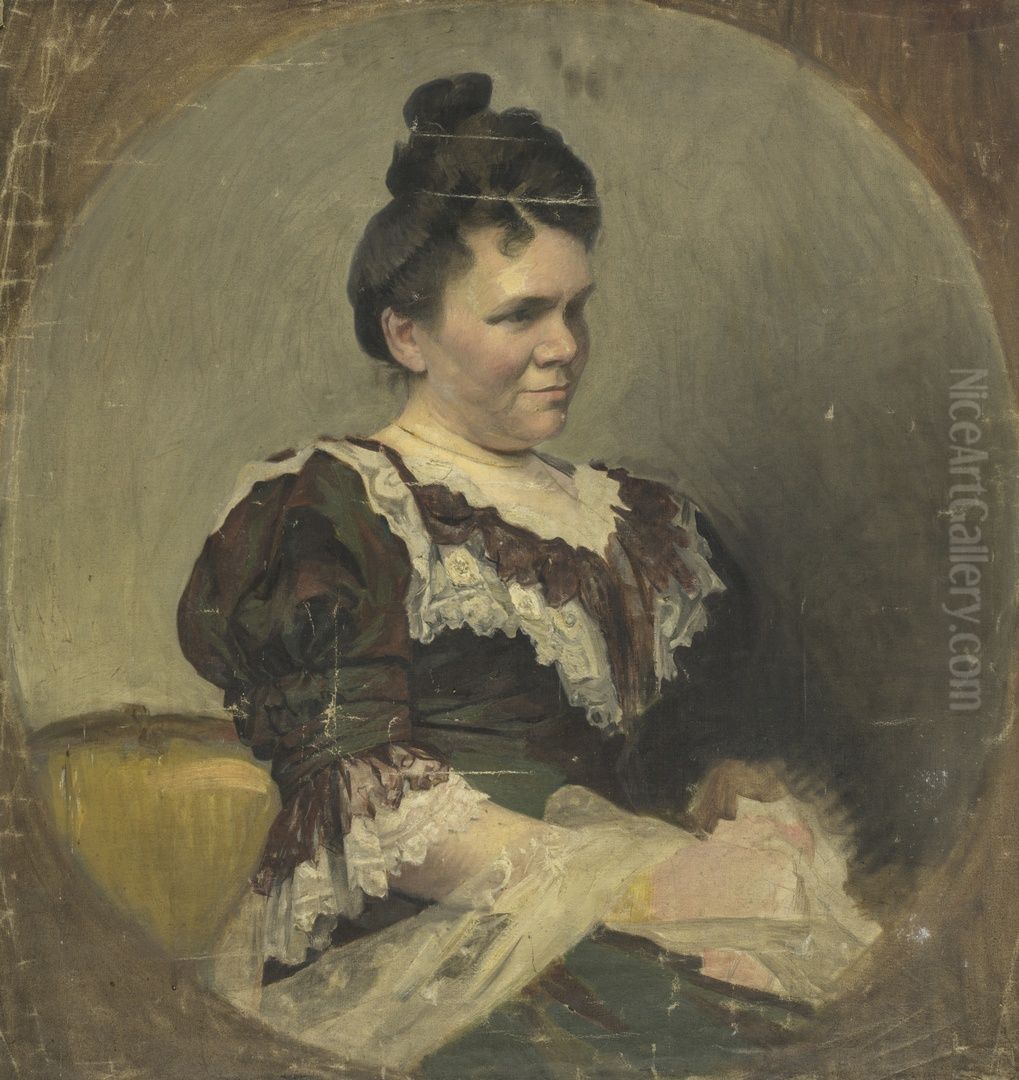 Damesportret Oil Painting by Henri Goovaerts