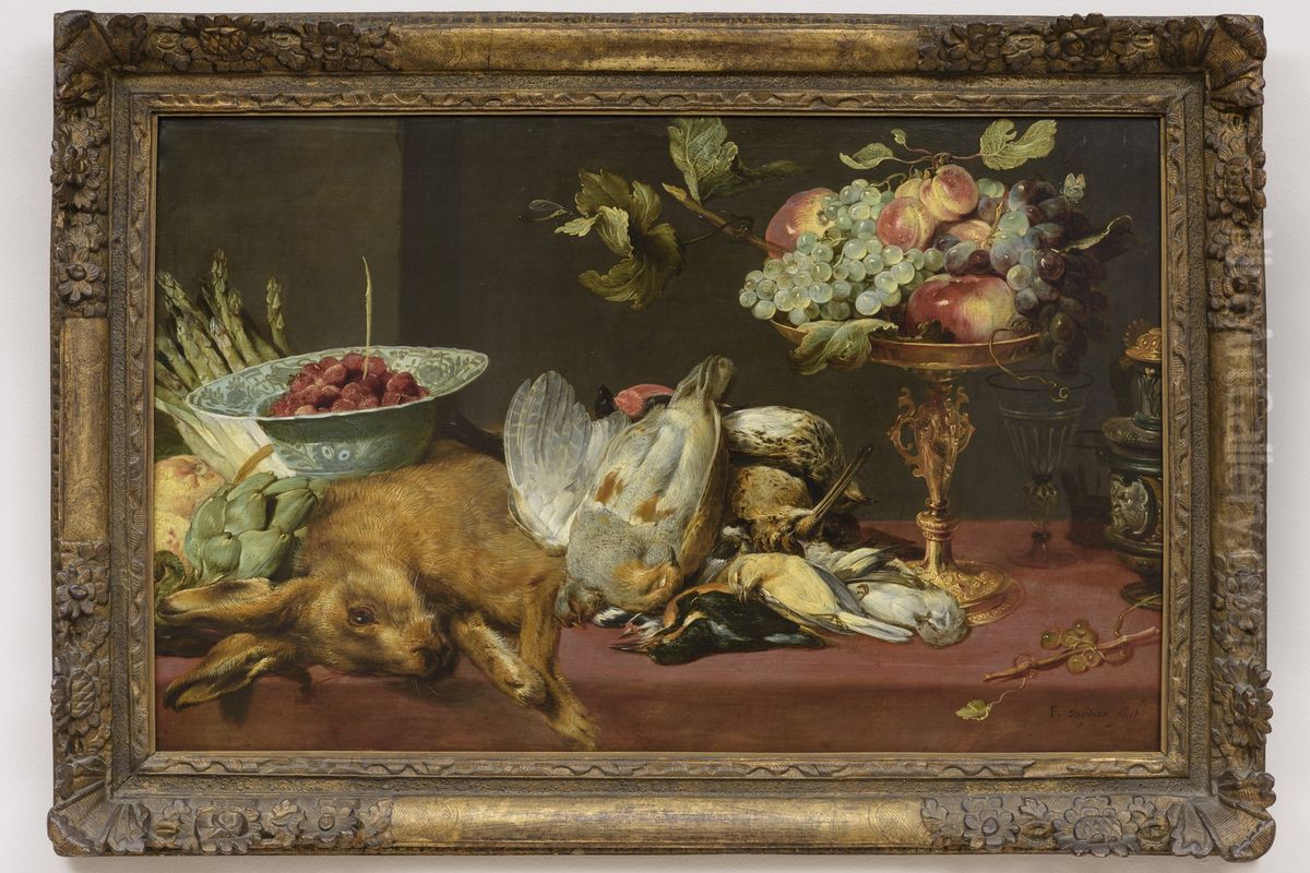 Stilleven met klein wild en vruchten Oil Painting by Frans Snyders