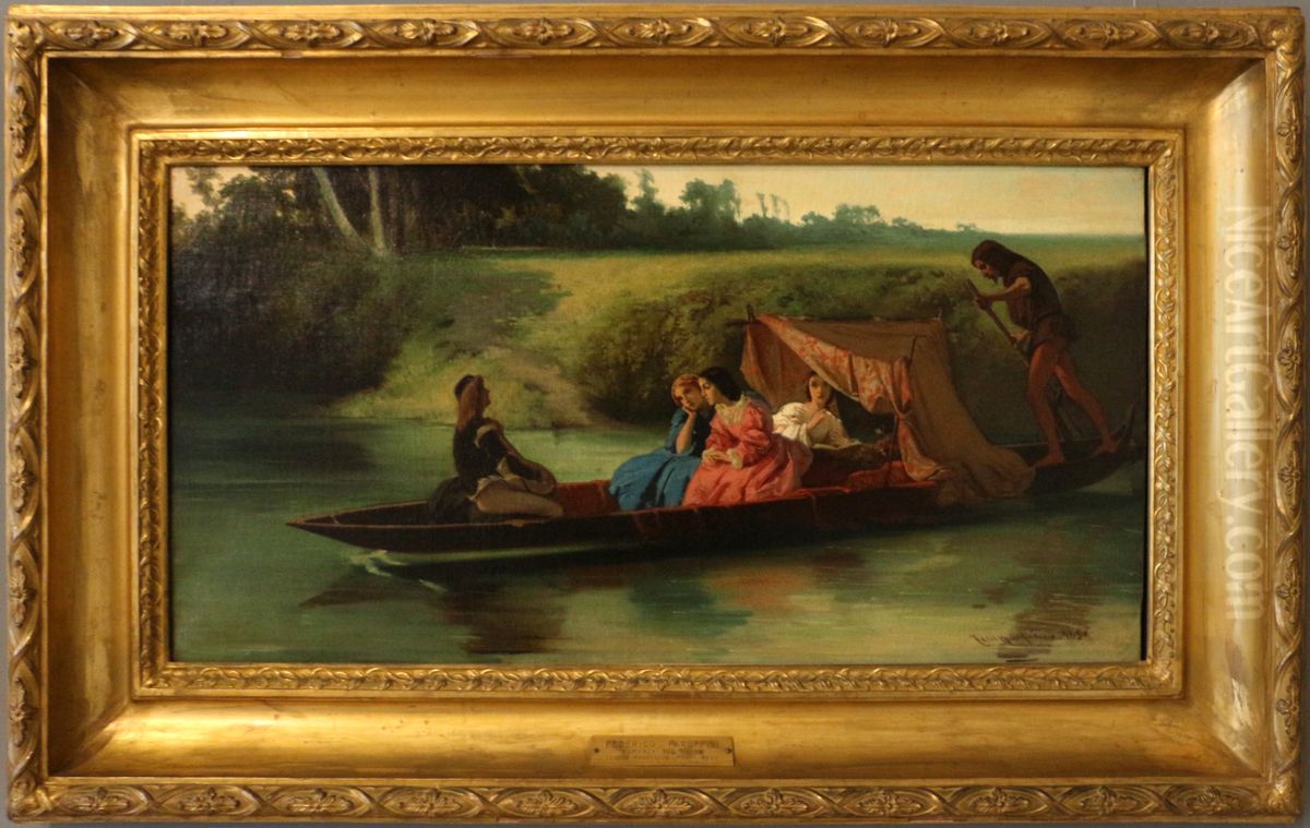 romanza sul ticino Oil Painting by Federico Faruffini