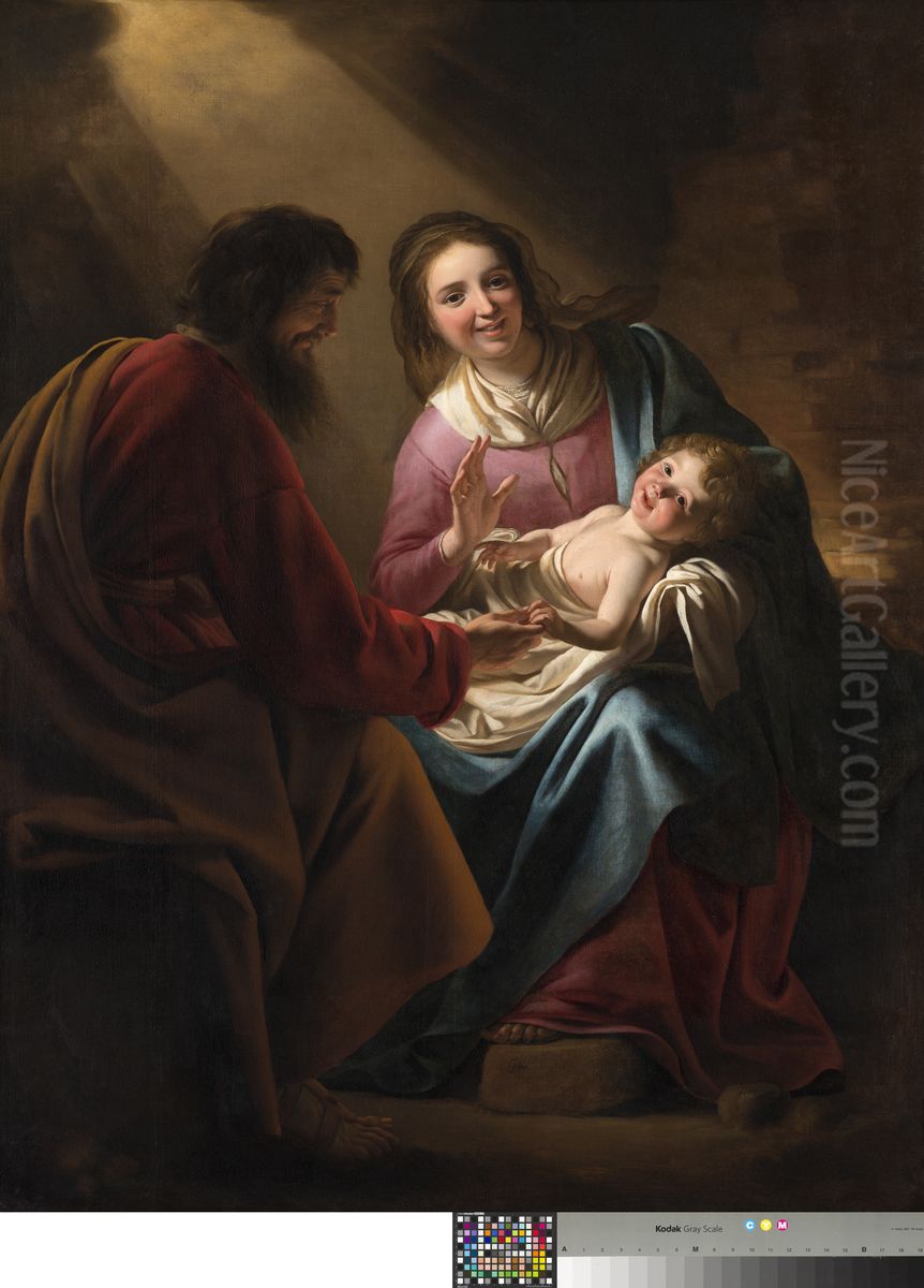 The Holy Family Oil Painting by Gerard van Honthorst