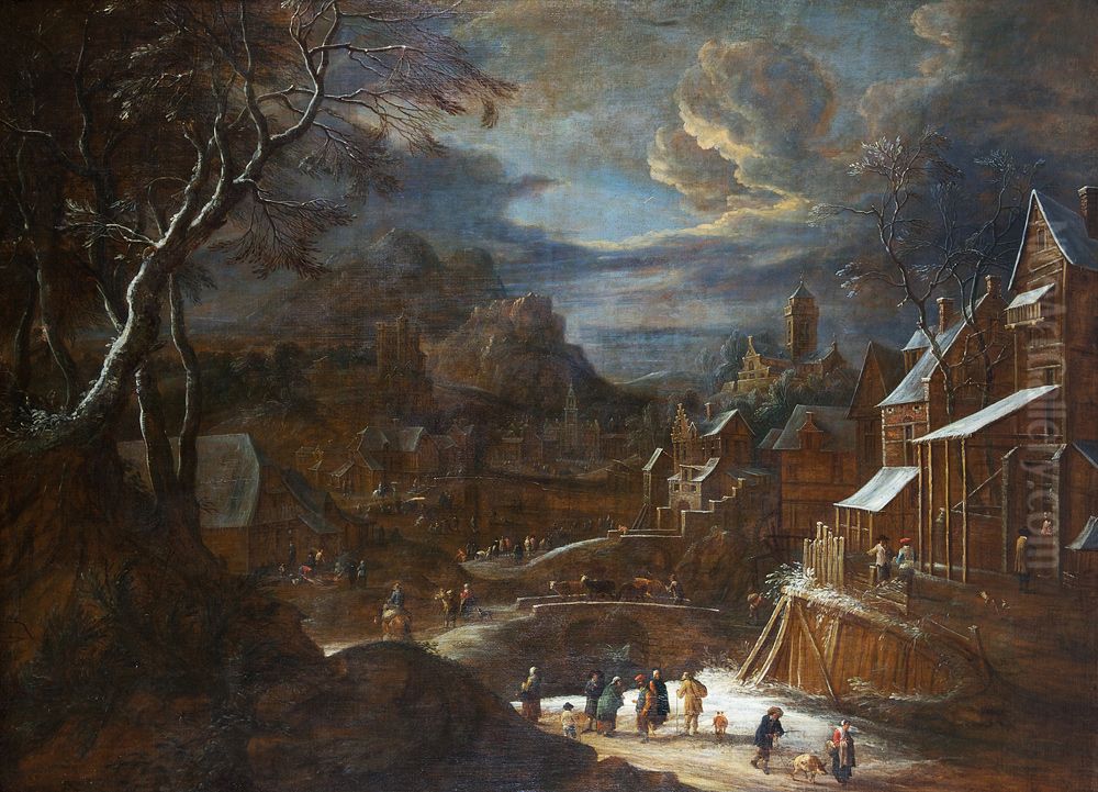 snow landscape Oil Painting by Theodoor van Heil