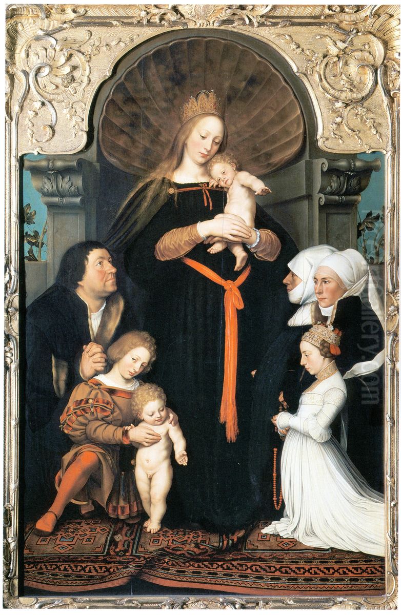 Madonna des Burgermeisters Meyer (Kopie) Oil Painting by Hans Holbein the Younger