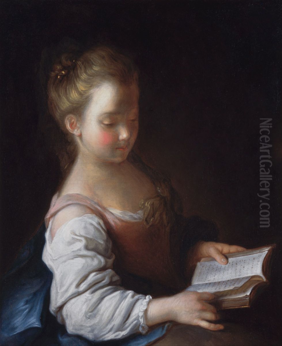 Young woman reading Oil Painting by Alexis Grimou