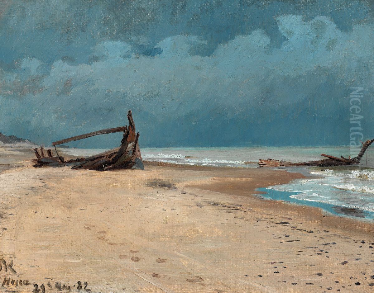 Stranden ved Hojen. Oil Painting by Peder Severin Kroyer