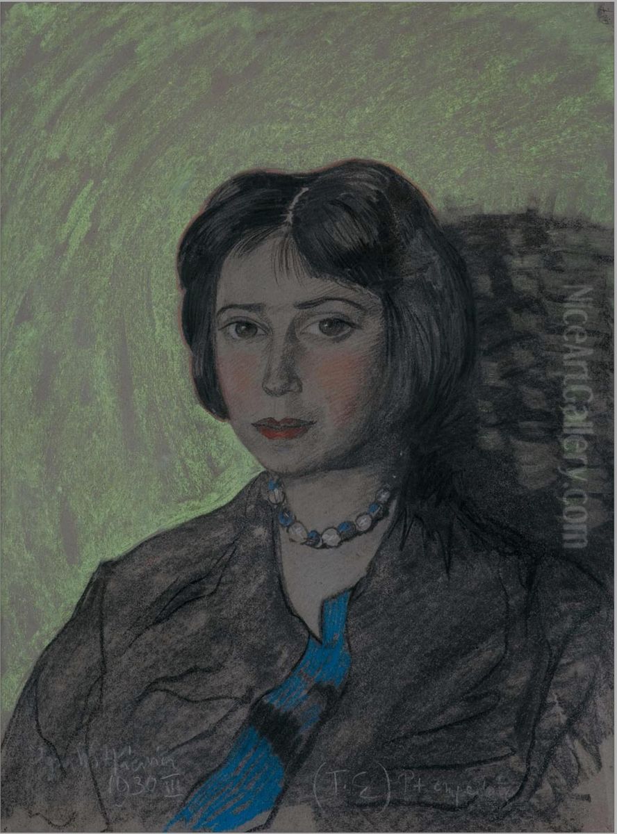 Portrait of Jadwiga Truskolaska nee Dymnicka Oil Painting by Stanislaw Ignacy Witkiewicz (Witkacy)