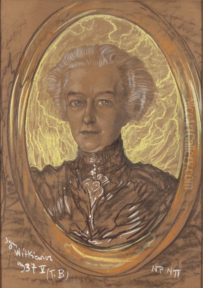 Portrait of Maria Wojciechowska-Bagienska Oil Painting by Stanislaw Ignacy Witkiewicz (Witkacy)