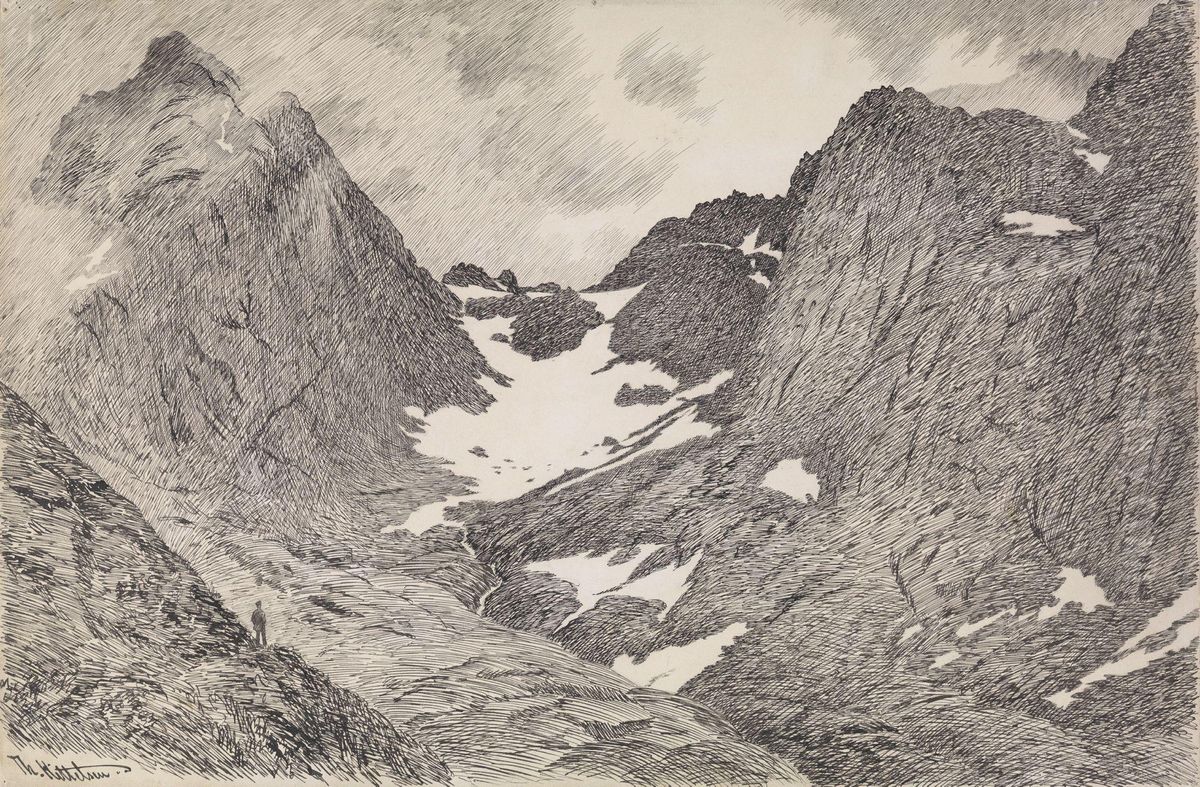 The Raftsund Mountains Oil Painting by Theodor Kittelsen