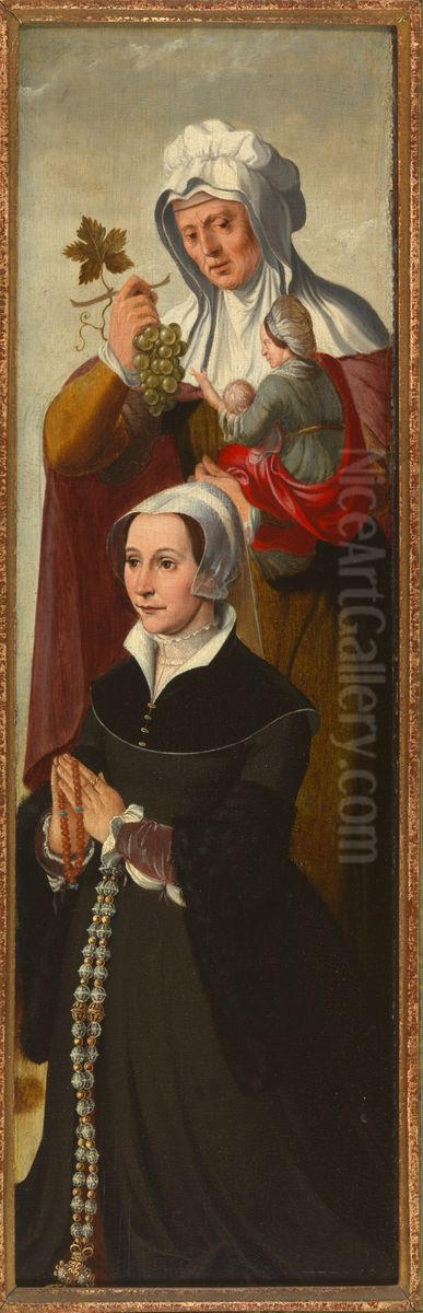 Donorportret met de H. Anna te Drieen. Oil Painting by Pieter Pourbus