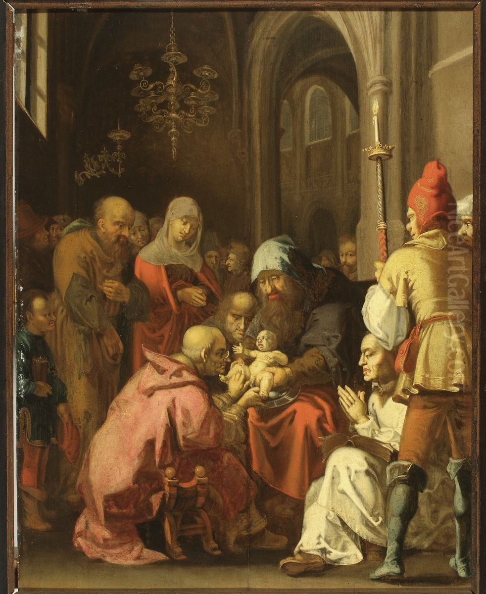 De Besnijdenis. Oil Painting by Goltzius Hendrick