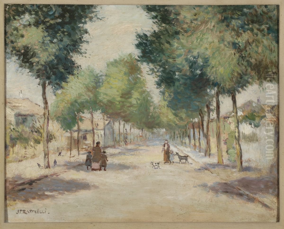 De weg naar Argenteuil. Oil Painting by Jean-Francois Raffaelli