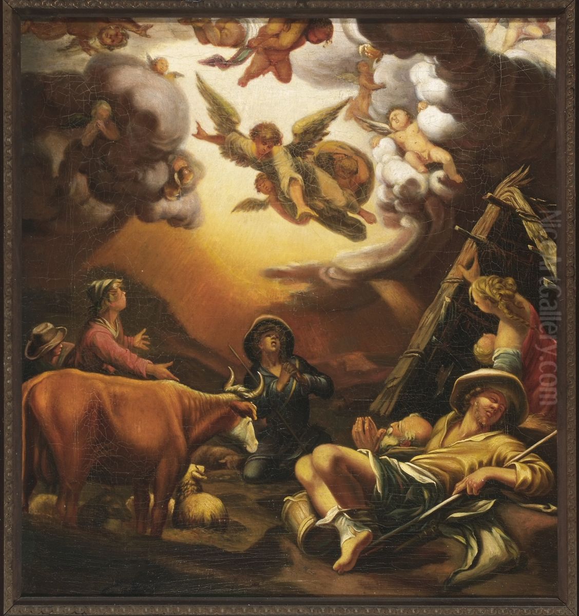 De Verkondiging aan de Herders. Oil Painting by Abraham Bloemaert