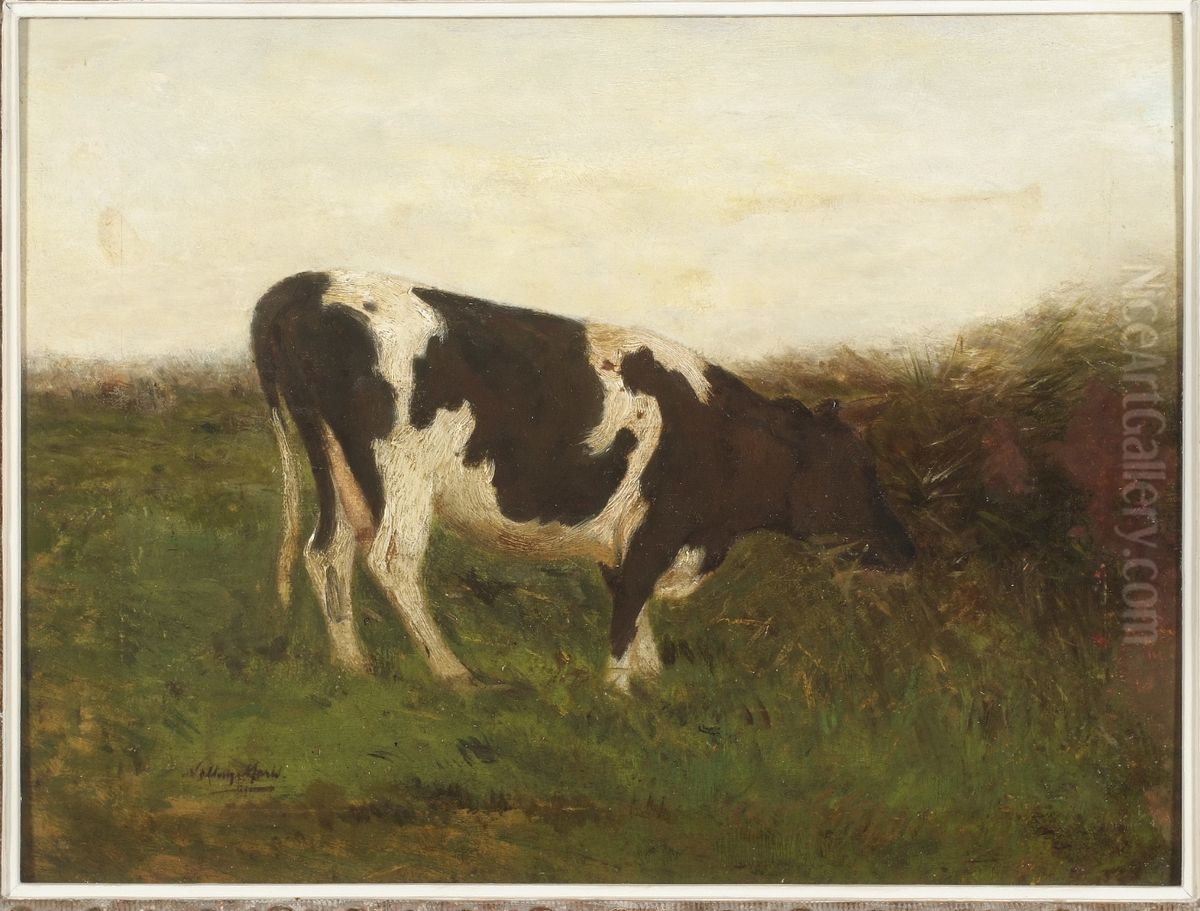 Koe aan een sloot. Oil Painting by Willem Maris