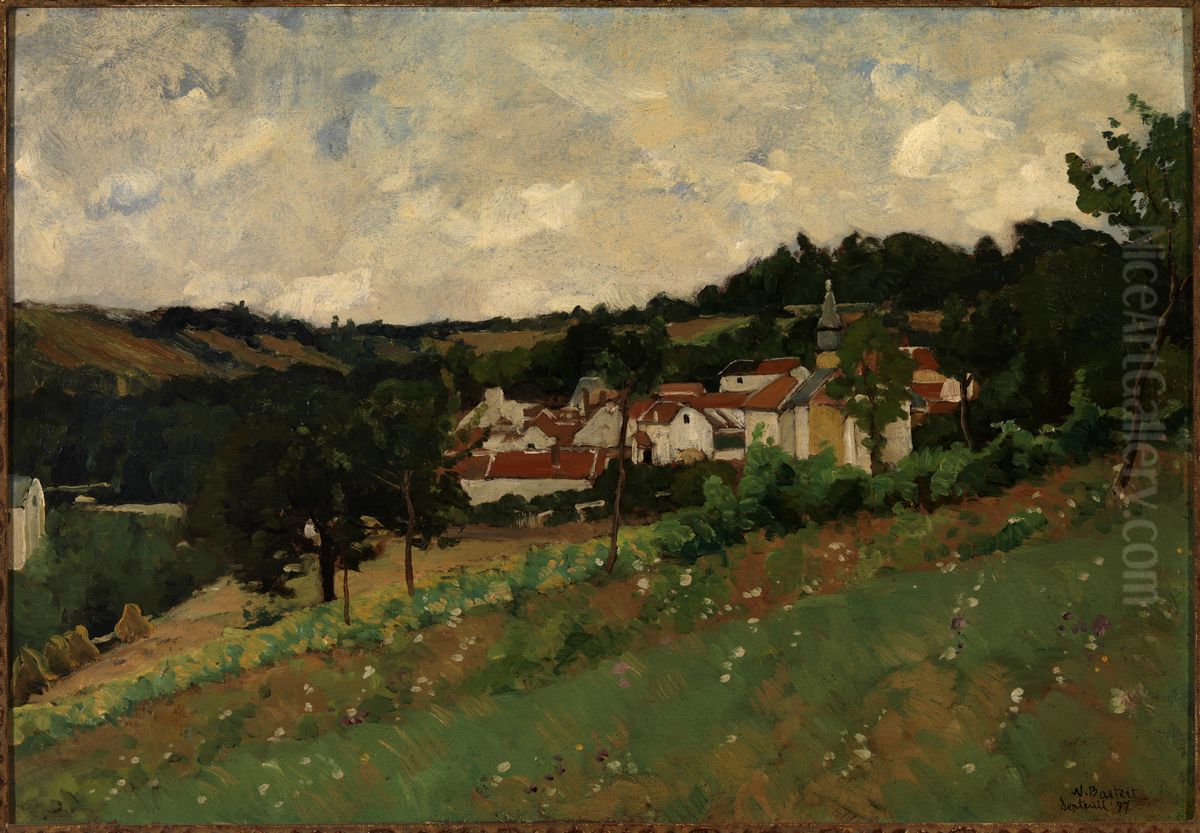 Landschap bij Septeuil. Oil Painting by Nicolaas Bastert