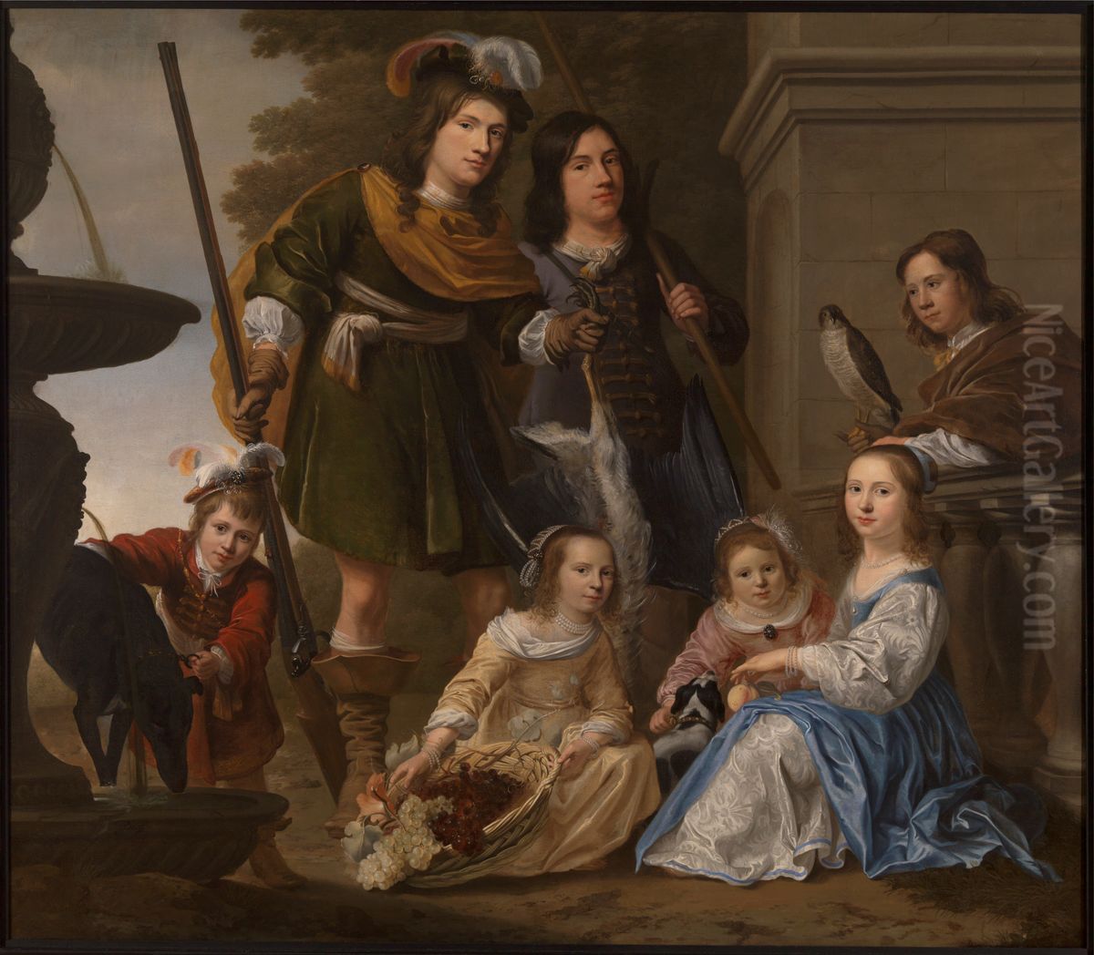 De kinderen van admiraal Maarten Harpertsz Tromp. Oil Painting by Jacob Willemsz Delff the Younger