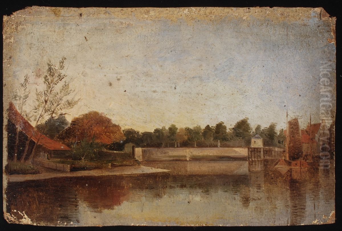 Landschap Oil Painting by Gijsbert Johannes Verspuy