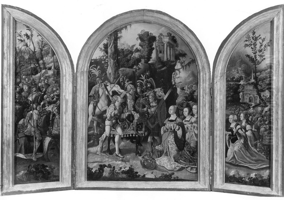 VERVALLEN Triptiek, Oil Painting by Jan Van Scorel