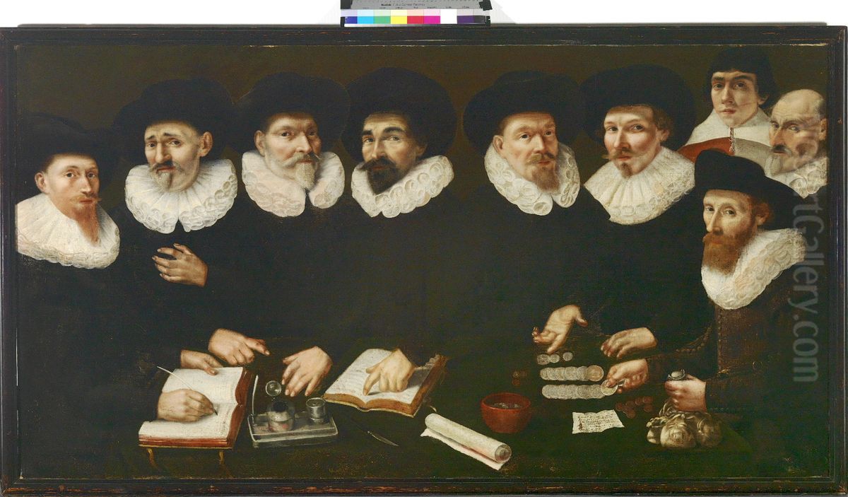 Regenten van het Wees- en Aalmoezeniershuis. Oil Painting by Jan Ariens Duif