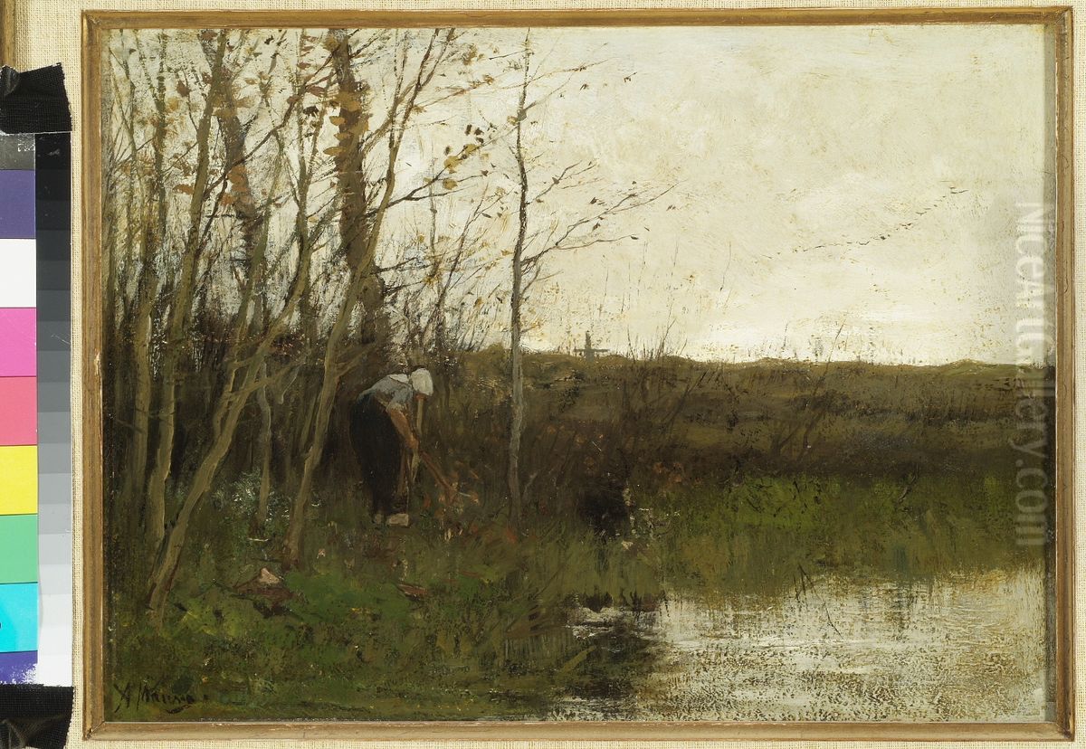 Tegen de avond. Oil Painting by Anton Mauve