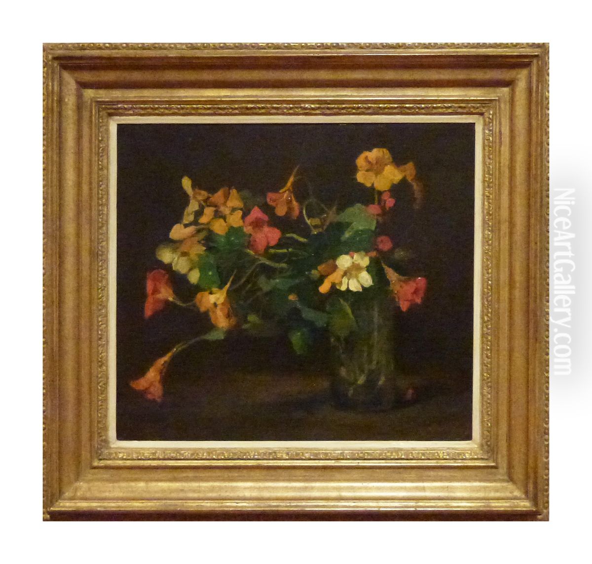 Bloemstilleven met Oost-Indische kers. Oil Painting by Floris Arntzenius