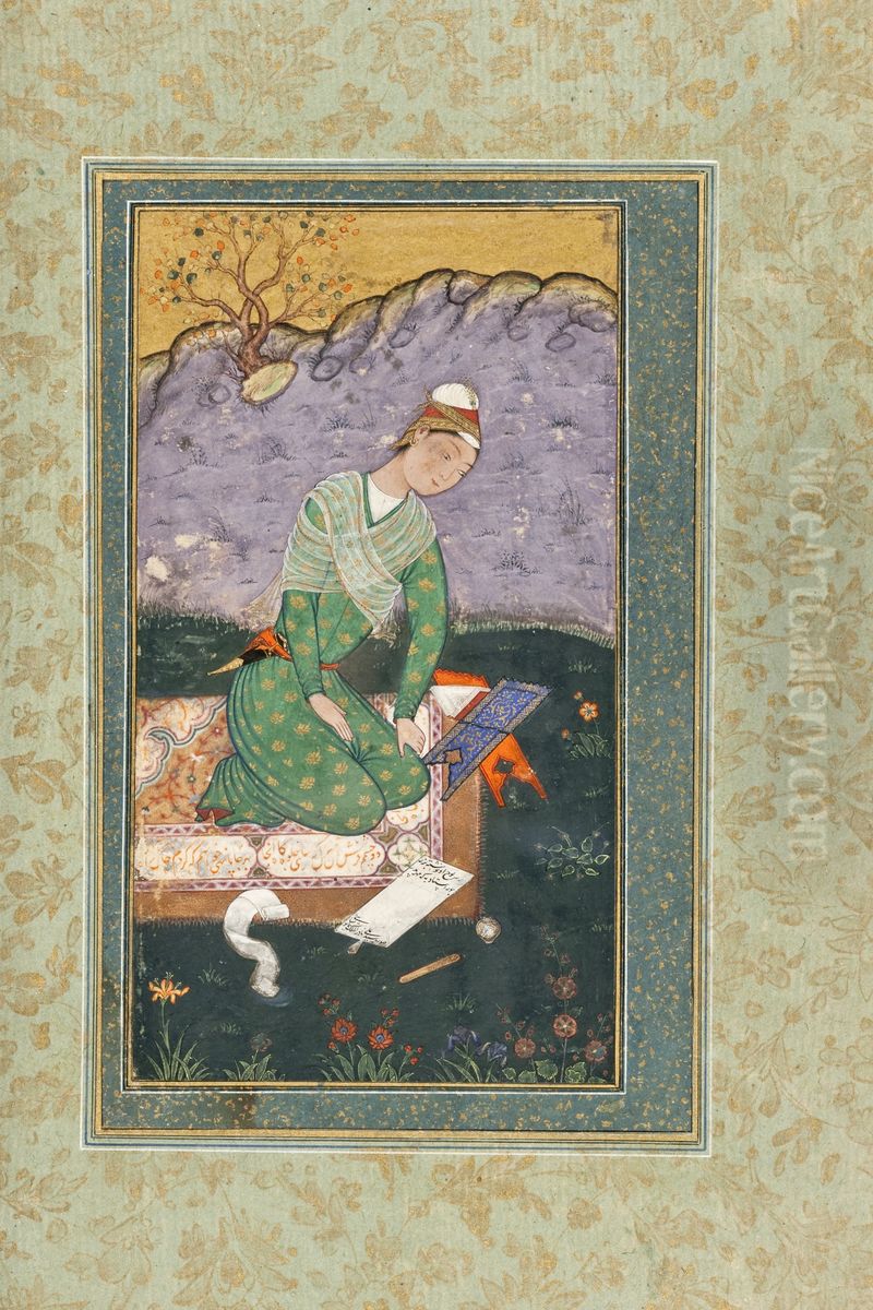 Self-Portrait of Mir Sayyid Ali Oil Painting by Mir Sayyid Ali