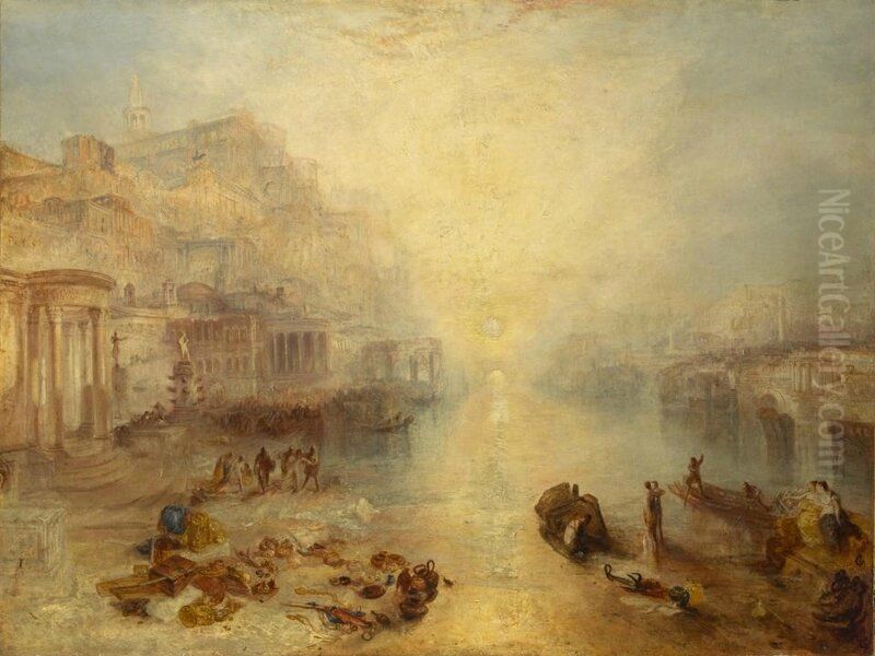 Ancient Italy - Ovid Banished from Rome Oil Painting by J. M. W. Turner