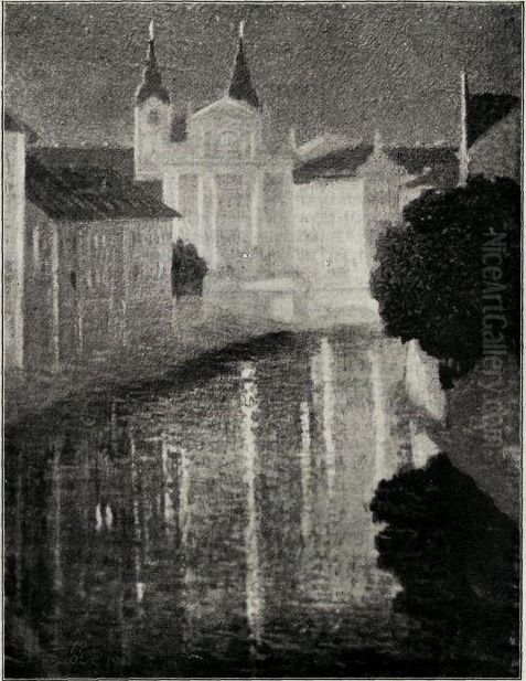 Ob Ljubljanici Oil Painting by Srecko Magolic