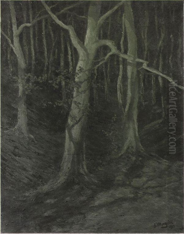 V mesecini Oil Painting by Srecko Magolic