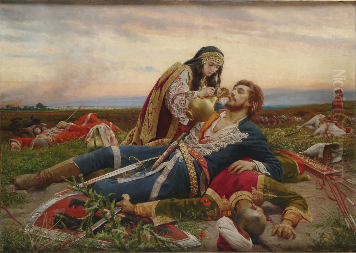 Kosovo Maiden Oil Painting by Uros Predic