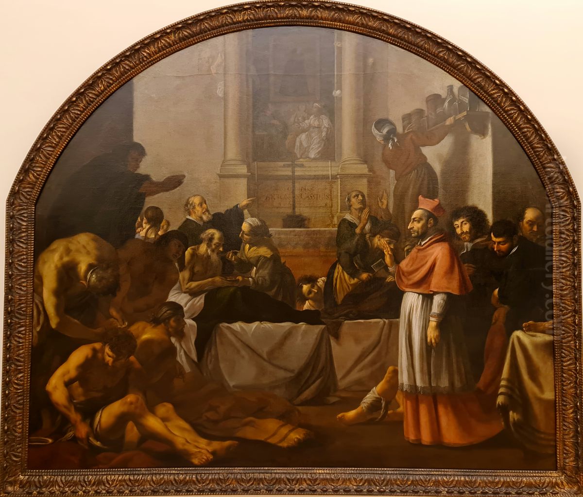 Saint Charles Borromeo Visiting Plague-Stricken in Milan Oil Painting by Karel Skreta