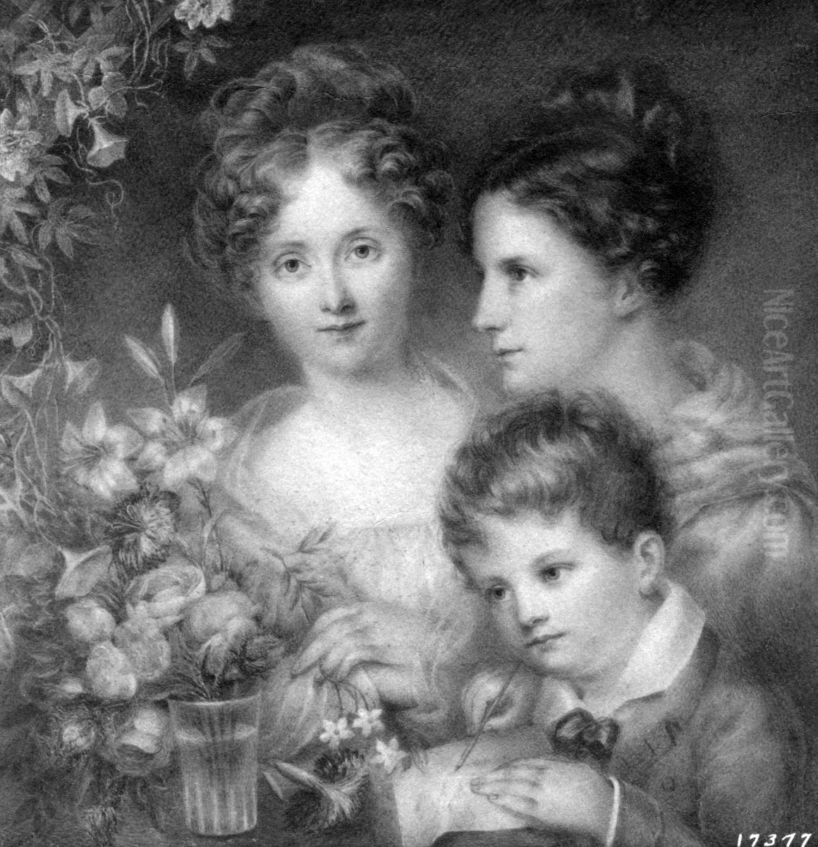 Ann Hall, Mrs. Henry Ward and Henry Hall Ward Oil Painting by Ann Hall